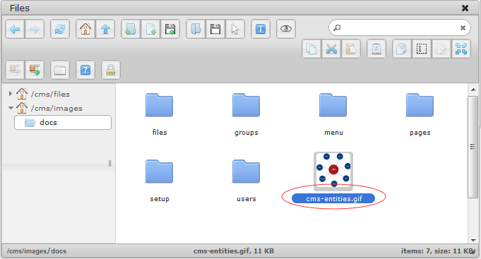 Editor Image | CMS Tools Files | Documentation: File manager (image)