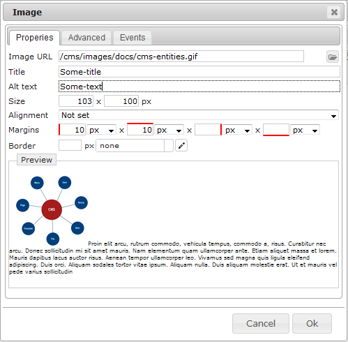 Editor Image | CMS Tools Files | Documentation: Result dialog (image)