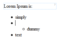 Editor Indent Outdent | CMS Tools Files | Documentation: Unordered list indent (image)