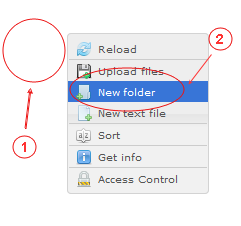 Manager New Folder | CMS Tools Files | Documentation: Create new folder with file right click context menu (image)