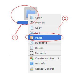 Manager Cut Copy Paste | CMS Tools Files | Documentation: Paste files/folders with right click context menu (image)