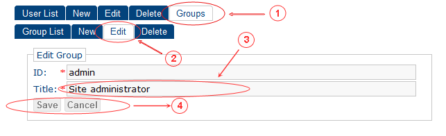 Edit | CMS Tools Groups | Documentation (image)