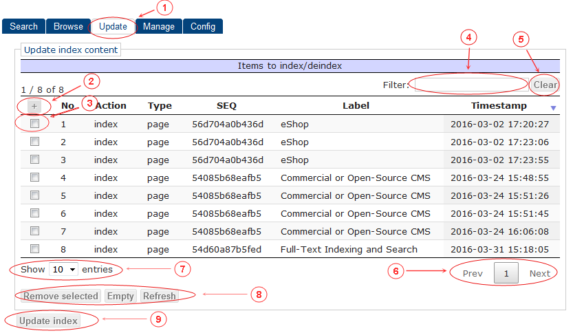 Update | CMS Tools Indexing| Documentation (image)