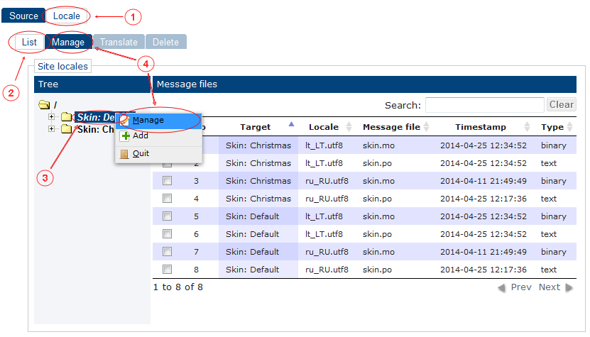 Locale Manage | CMS Tools Localisation| Documentation (image)