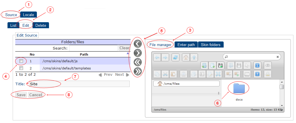 Source Edit | CMS Tools Localisation| Documentation (image)