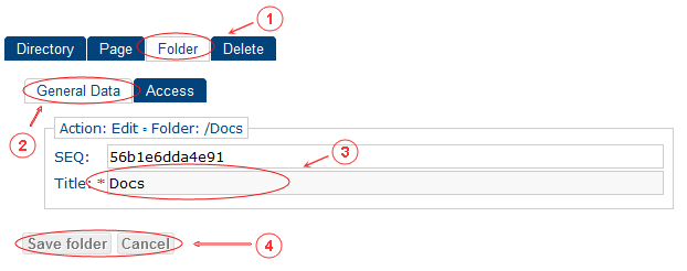 Folder Edit General Data | CMS Tools Pages | Documentation (image)