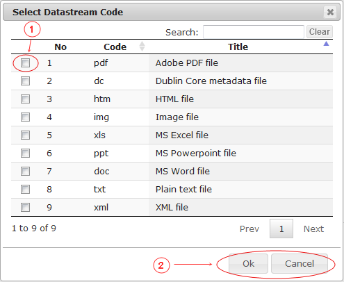 New Edit Page Data Streams | CMS Tools Pages | Documentation: select datastream code (image)