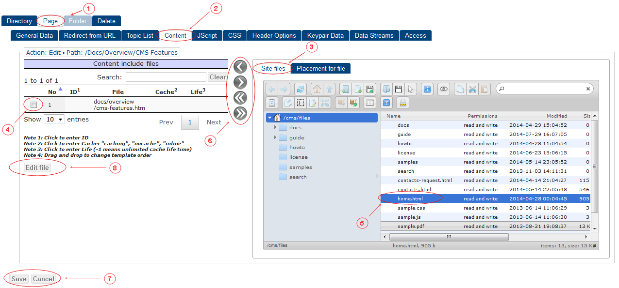 New Edit Page Content | CMS Tools Pages | Documentation (image)