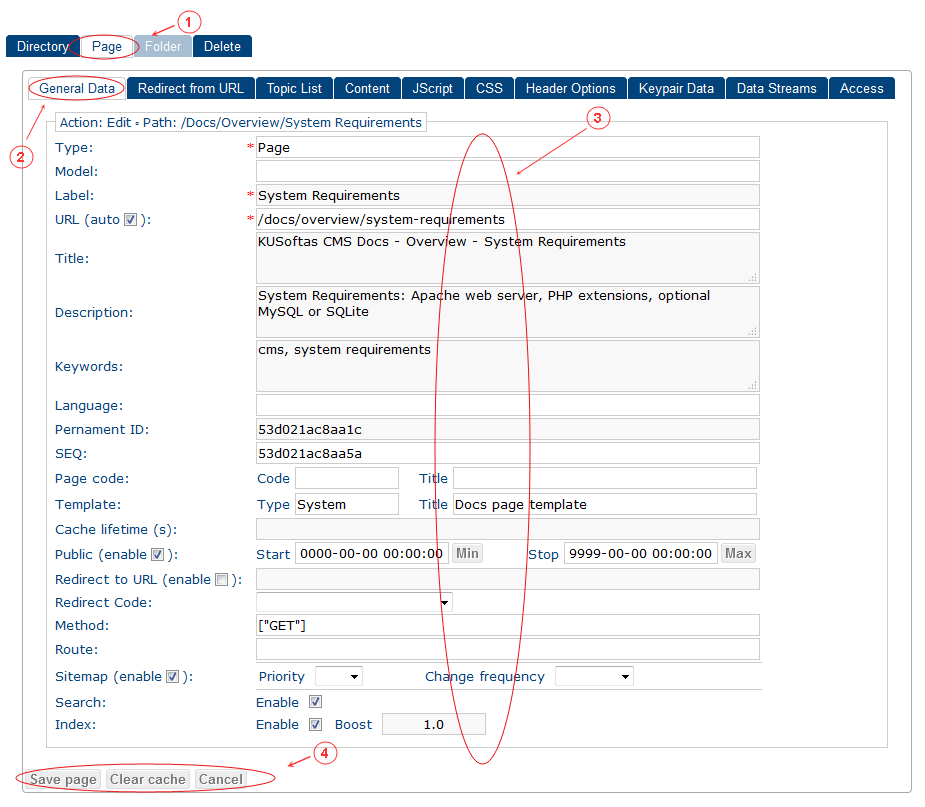 New Edit Page General Data | CMS Tools Pages | Documentation (image)