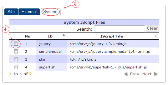 New Edit Page JScript | CMS Tools Pages | Documentation: select from system definde list (image)