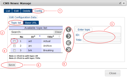 News Configuration  | CMS Plugins | Documentation (image)