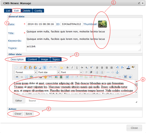 News Edit | CMS Plugins | Documentation (image)