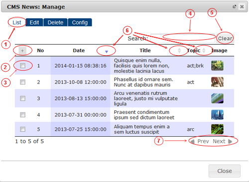 News List | CMS Plugins | Documentation (image)