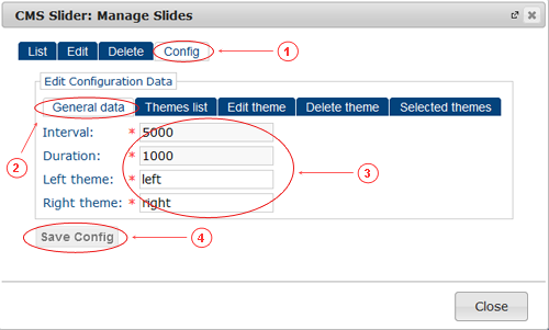 Slider Configuration General Data | CMS Plugins | Documentation (image)