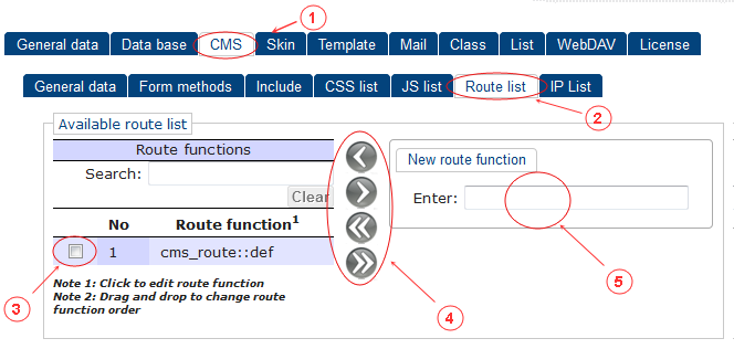 CMS Route List | CMS Tools Setup | Documentation (image)