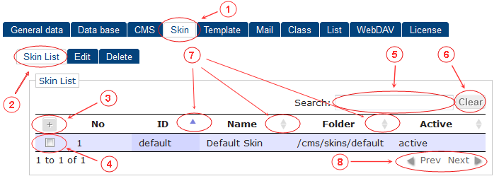 Skin List | CMS Tools Setup | Documentation (image)