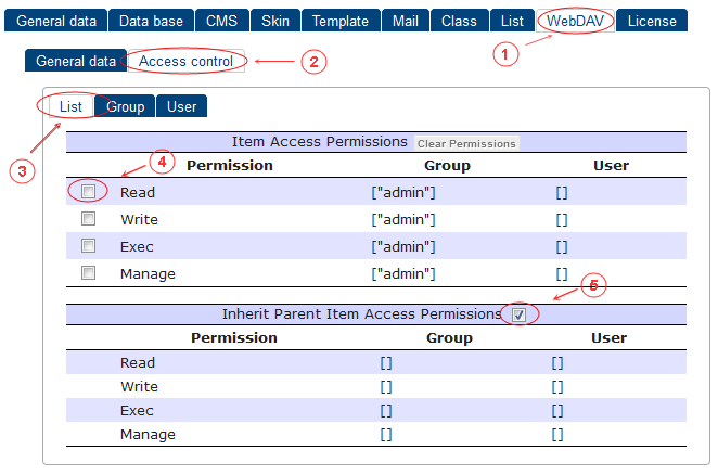 WebDAV Access Control List | CMS Tools Setup | Documentation (image)