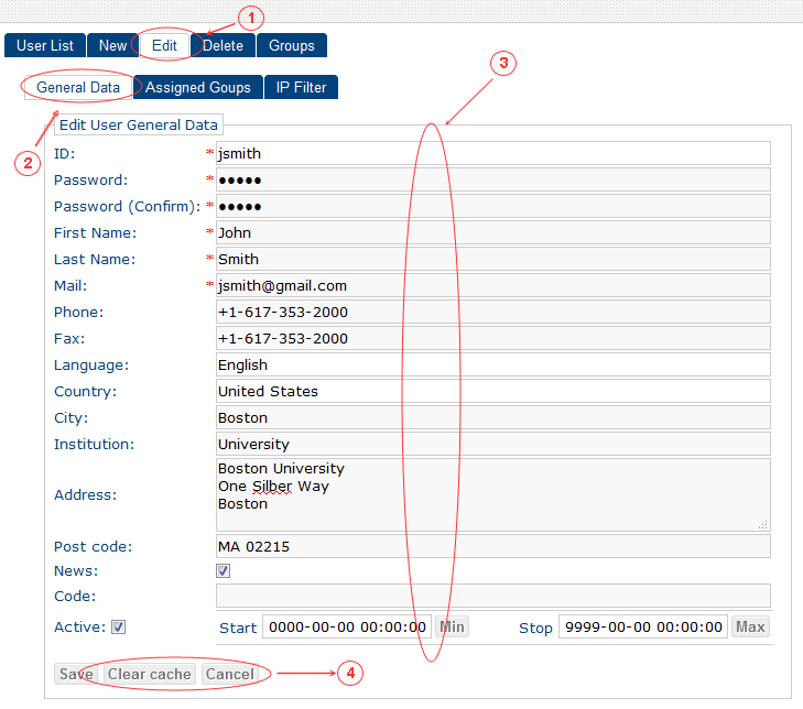 Edit General Data | CMS Tools Users| Documentation (image)